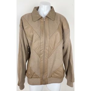 Alan Stuart Vintage Leather Trim Jacket Size Large